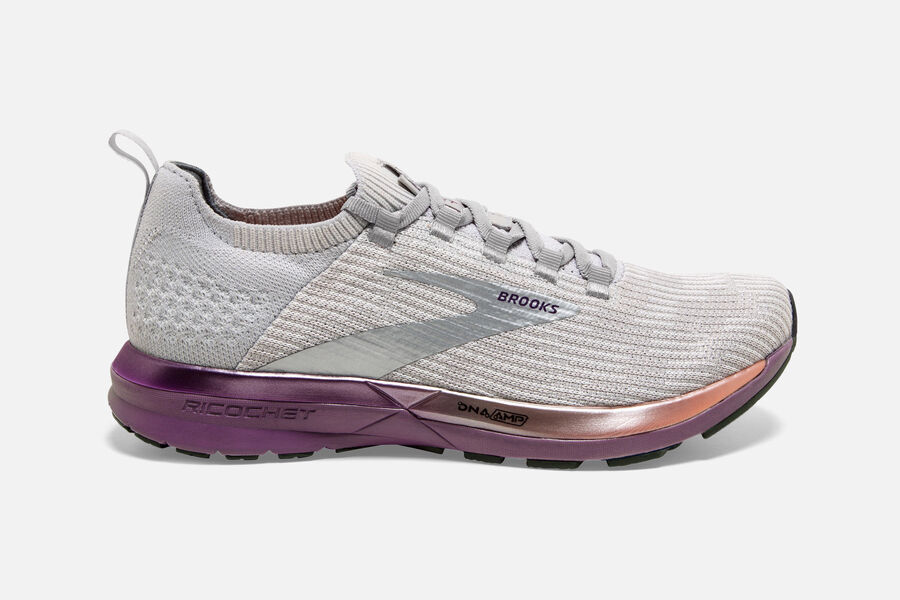 Brooks Ricochet 2 Womens UK - Road Running Shoes - Grey/Purple 026-VTLZJB